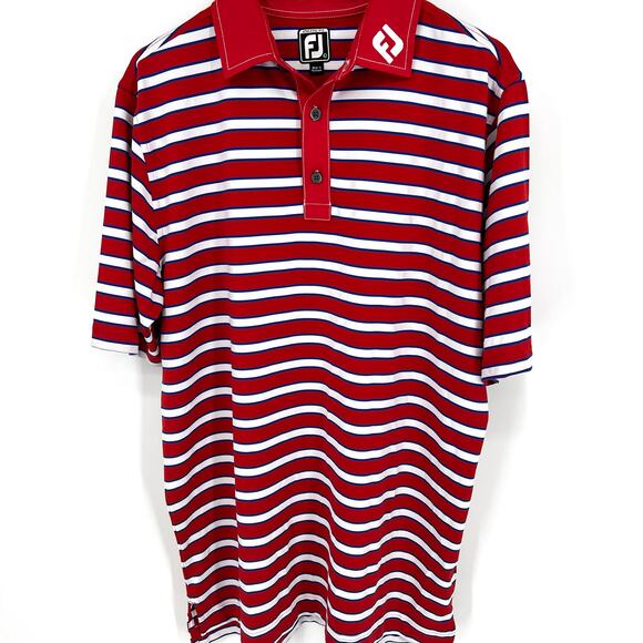 Foot Joy FJ Moon Valley Country Club Golf Polo Size L Red White Blue - Picture 1 of 10